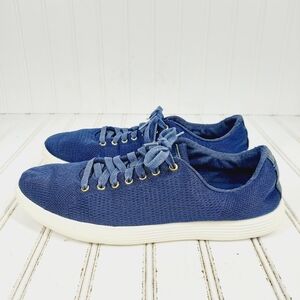 Cole Haan Grand OS Knit Shoes Navy Blue Lace Up Fashion Sneakers E96